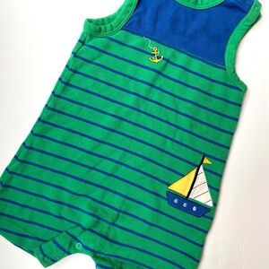 Little Me Vibrant Green and Blue Romper